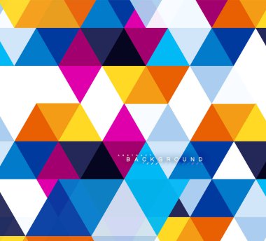 Çok renkli üçgenler arka plan, mozaik kavramı döşer.