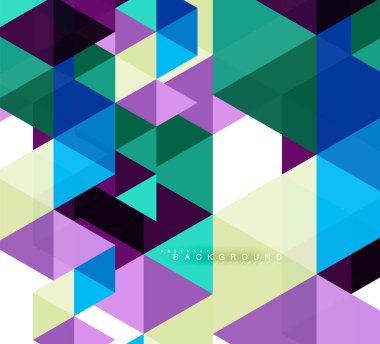 Çok renkli üçgenler arka plan, mozaik kavramı döşer.