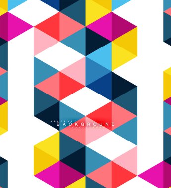 Çok renkli üçgenler arka plan, mozaik kavramı döşer.