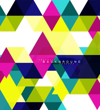 Çok renkli üçgenler arka plan, mozaik kavramı döşer.
