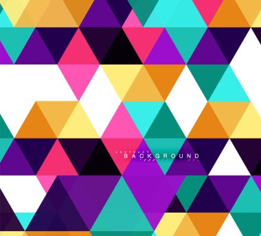 Çok renkli üçgenler arka plan, mozaik kavramı döşer.