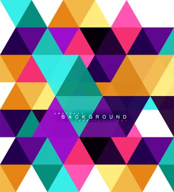 Çok renkli üçgenler arka plan, mozaik kavramı döşer.