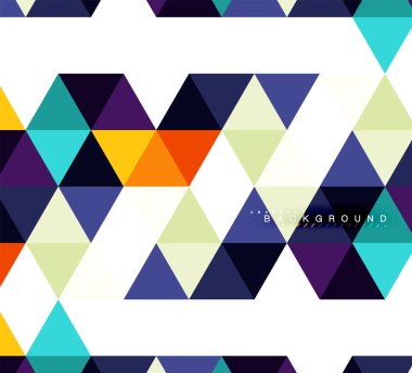 Çok renkli üçgenler arka plan, mozaik kavramı döşer.