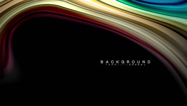 Sıvı renk arka plan, siyah, renkli mermer veya plastik dalga doku zemin, çok renkli şablonu için iş veya teknoloji sunu veya web broşür kapak üzerinde sıvı tasarım bükülmüş