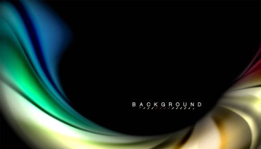 Sıvı renk arka plan, siyah, renkli mermer veya plastik dalga doku zemin, çok renkli şablonu için iş veya teknoloji sunu veya web broşür kapak üzerinde sıvı tasarım bükülmüş