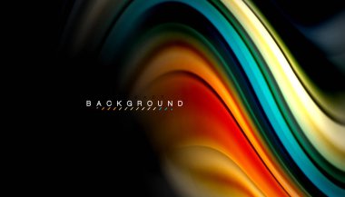 Sıvı renk arka plan, siyah, renkli mermer veya plastik dalga doku zemin, çok renkli şablonu için iş veya teknoloji sunu veya web broşür kapak üzerinde sıvı tasarım bükülmüş