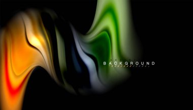 Sıvı renk arka plan, siyah, renkli mermer veya plastik dalga doku zemin, çok renkli şablonu için iş veya teknoloji sunu veya web broşür kapak üzerinde sıvı tasarım bükülmüş