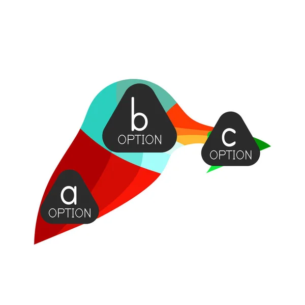 Astratto colorato modello di progettazione infografica opzione geometrica con opzioni abc campione. Sfondo astratto per la presentazione aziendale o banner informativo — Vettoriale Stock