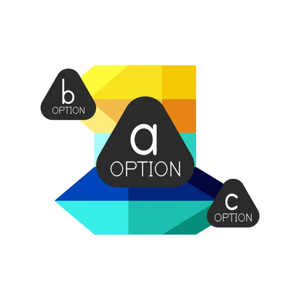 Soyut renkli geometrik seçeneği infographics tasarım şablonu örnek abc seçenekleri ile. Arka plan iş sunu veya bilgi afiş için — Stok Vektör