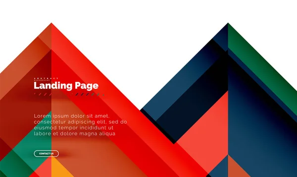 Forma quadrada fundo abstrato geométrico, modelo de web design de landing page — Vetor de Stock