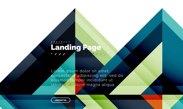 Forma quadrada fundo abstrato geométrico, modelo de web design de landing page — Vetor de Stock