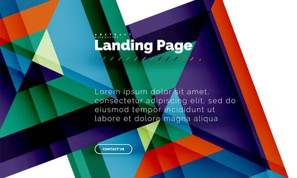 Quadratische Form geometrisch abstrakt Hintergrund, Landing Page Web-Design-Vorlage — Stockvektor