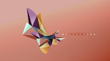 Arka plan - geometrik origami stil şekil kompozisyon, üçgen düşük poli tasarım konsepti. Renkli şık minimalist resimde