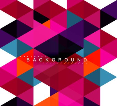 Çok renkli üçgenler arka plan, mozaik kavramı döşer.