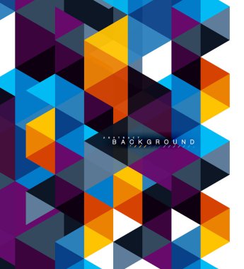 Çok renkli üçgenler arka plan, mozaik kavramı döşer.