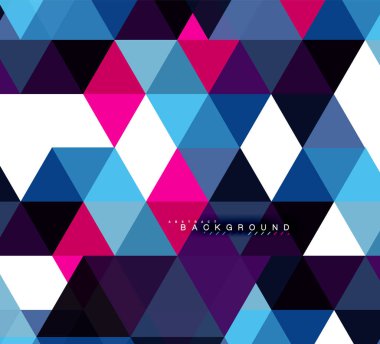 Çok renkli üçgenler arka plan, mozaik kavramı döşer.