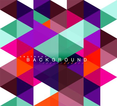 Çok renkli üçgenler arka plan, mozaik kavramı döşer.