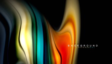 Sıvı renk arka plan, siyah, renkli mermer veya plastik dalga doku zemin, çok renkli şablonu için iş veya teknoloji sunu veya web broşür kapak üzerinde sıvı tasarım bükülmüş