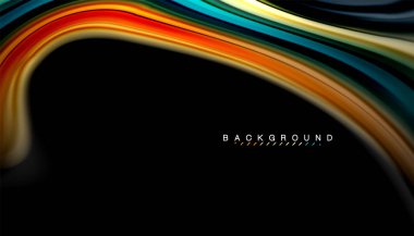 Sıvı renk arka plan, siyah, renkli mermer veya plastik dalga doku zemin, çok renkli şablonu için iş veya teknoloji sunu veya web broşür kapak üzerinde sıvı tasarım bükülmüş