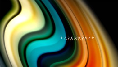 Sıvı renk arka plan, siyah, renkli mermer veya plastik dalga doku zemin, çok renkli şablonu için iş veya teknoloji sunu veya web broşür kapak üzerinde sıvı tasarım bükülmüş