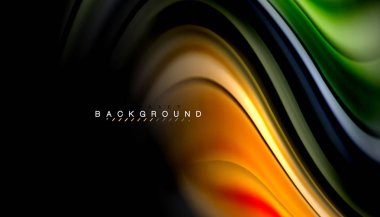 Sıvı renk arka plan, siyah, renkli mermer veya plastik dalga doku zemin, çok renkli şablonu için iş veya teknoloji sunu veya web broşür kapak üzerinde sıvı tasarım bükülmüş