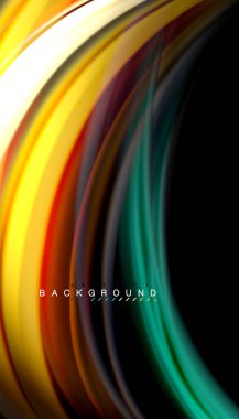 Sıvı renk arka plan, siyah, renkli mermer veya plastik dalga doku zemin, çok renkli şablonu için iş veya teknoloji sunu veya web broşür kapak üzerinde sıvı tasarım bükülmüş