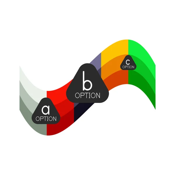 Modelo de design de infográficos de opção geométrica colorida abstrata com opções de abc de amostra. Antecedentes abstratos para apresentação de negócios ou banner de informações — Vetor de Stock