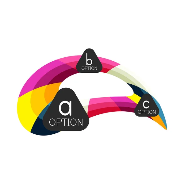 Szablon projektu infografiki streszczenie kolorowe opcji geometrycznych z próbki abc opcje. Streszczenie tło dla firmy banner prezentacji lub informacji — Wektor stockowy