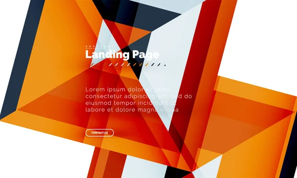 Forme carrée géométrique fond abstrait, page de renvoi modèle de conception web — Image vectorielle