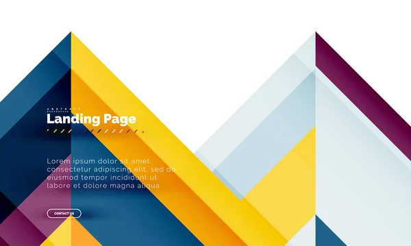 Forma quadrada fundo abstrato geométrico, modelo de web design de landing page — Vetor de Stock