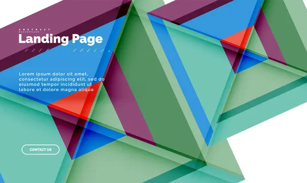 Forma quadrada fundo abstrato geométrico, modelo de web design de landing page — Vetor de Stock