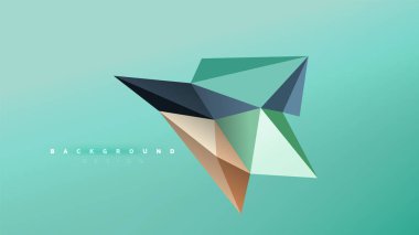 Arka plan - geometrik origami stil şekil kompozisyon, üçgen düşük poli tasarım konsepti. Renkli şık minimalist resimde