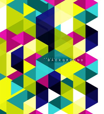 Çok renkli üçgenler arka plan, mozaik kavramı döşer.