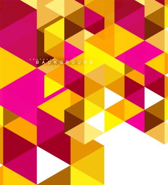 Çok renkli üçgenler arka plan, mozaik kavramı döşer.