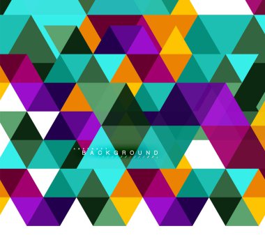 Çok renkli üçgenler arka plan, mozaik kavramı döşer.