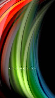 Sıvı renk arka plan, siyah, renkli mermer veya plastik dalga doku zemin, çok renkli şablonu için iş veya teknoloji sunu veya web broşür kapak üzerinde sıvı tasarım bükülmüş