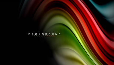 Sıvı renk arka plan, siyah, renkli mermer veya plastik dalga doku zemin, çok renkli şablonu için iş veya teknoloji sunu veya web broşür kapak üzerinde sıvı tasarım bükülmüş