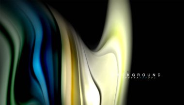 Sıvı renk arka plan, siyah, renkli mermer veya plastik dalga doku zemin, çok renkli şablonu için iş veya teknoloji sunu veya web broşür kapak üzerinde sıvı tasarım bükülmüş