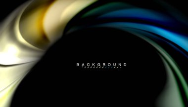 Sıvı renk arka plan, siyah, renkli mermer veya plastik dalga doku zemin, çok renkli şablonu için iş veya teknoloji sunu veya web broşür kapak üzerinde sıvı tasarım bükülmüş