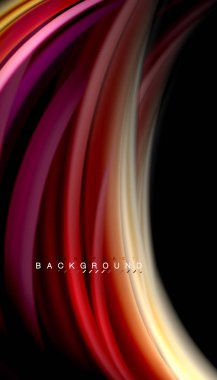 Sıvı renk arka plan, siyah, renkli mermer veya plastik dalga doku zemin, çok renkli şablonu için iş veya teknoloji sunu veya web broşür kapak üzerinde sıvı tasarım bükülmüş