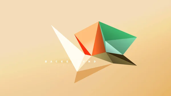 抽象背景--几何折纸风格的造型构图, 三角形低聚设计理念。多彩时尚简约插画 — 图库矢量图片