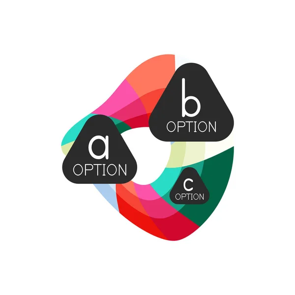 Astratto colorato modello di progettazione infografica opzione geometrica con opzioni abc campione. Sfondo astratto per la presentazione aziendale o banner informativo — Vettoriale Stock