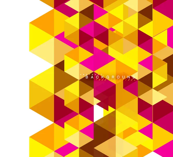 Segitiga warna latar belakang abstrak, konsep ubin mosaik - Stok Vektor