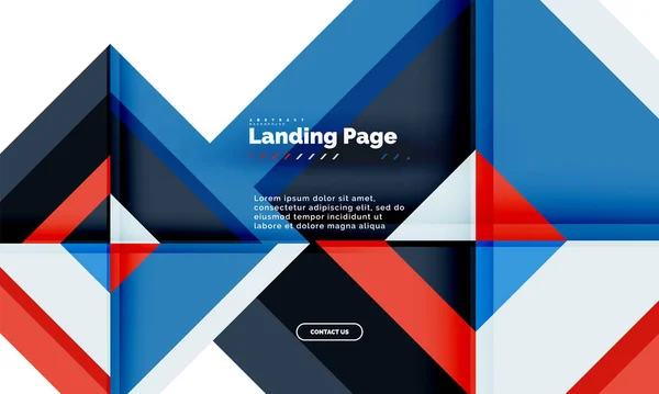 Vierkante vorm geometrische abstracte achtergrond, landing page web ontwerpsjabloon — Stockvector