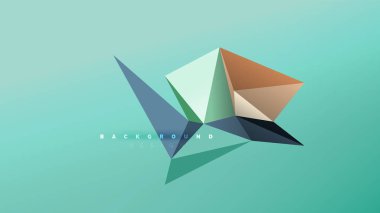 Arka plan - geometrik origami stil şekil kompozisyon, üçgen düşük poli tasarım konsepti. Renkli şık minimalist resimde