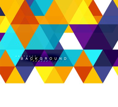 Çok renkli üçgenler arka plan, mozaik kavramı döşer.