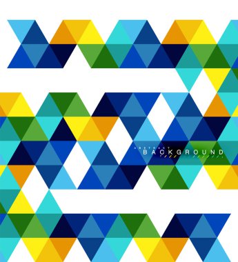 Çok renkli üçgenler arka plan, mozaik kavramı döşer.