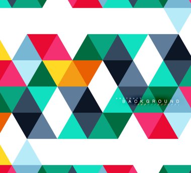Çok renkli üçgenler arka plan, mozaik kavramı döşer.