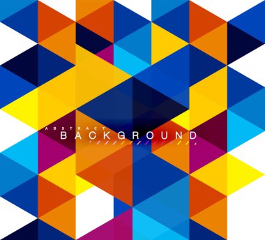 Çok renkli üçgenler arka plan, mozaik kavramı döşer.