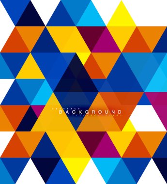 Çok renkli üçgenler arka plan, mozaik kavramı döşer.